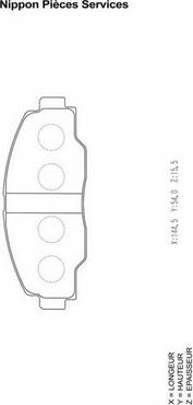 NPS T360A84 - Brake Pad Set, disc brake www.autospares.lv