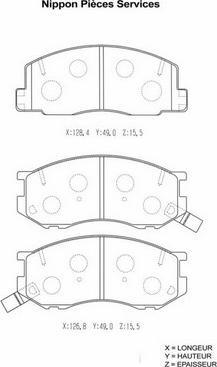 NPS T360A81 - Brake Pad Set, disc brake www.autospares.lv