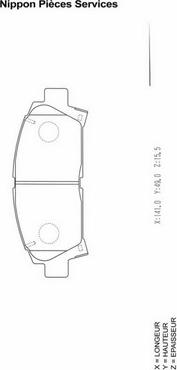 NPS T360A82 - Brake Pad Set, disc brake www.autospares.lv