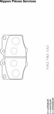 NPS T360A36 - Brake Pad Set, disc brake www.autospares.lv