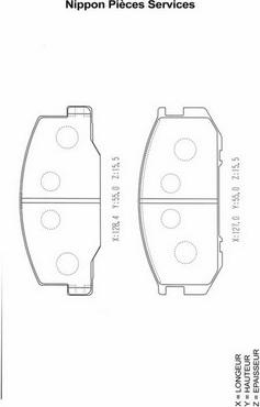 NPS T360A31 - Brake Pad Set, disc brake www.autospares.lv