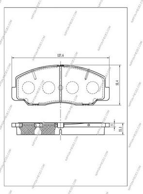 NPS T360A33 - Тормозные колодки, дисковые, комплект www.autospares.lv