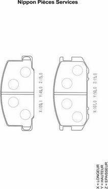 NPS T360A29 - Bremžu uzliku kompl., Disku bremzes www.autospares.lv