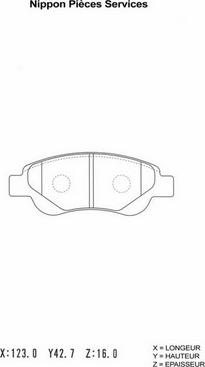 NPS T360A26 - Brake Pad Set, disc brake www.autospares.lv