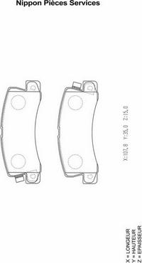 NPS T361A05 - Brake Pad Set, disc brake www.autospares.lv