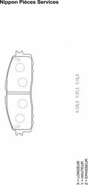 NPS T361A06 - Brake Pad Set, disc brake www.autospares.lv