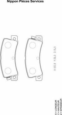 NPS T361A08 - Brake Pad Set, disc brake www.autospares.lv