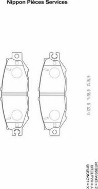 NPS T361A17 - Bremžu uzliku kompl., Disku bremzes www.autospares.lv