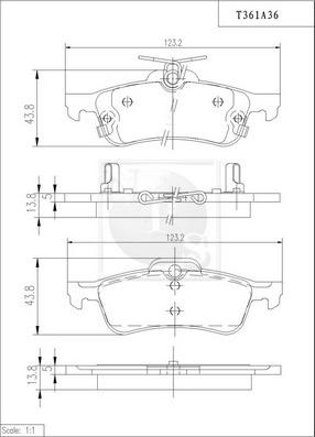 NPS T361A36 - Bremžu uzliku kompl., Disku bremzes autospares.lv