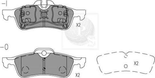 NPS T361A30 - Bremžu uzliku kompl., Disku bremzes www.autospares.lv