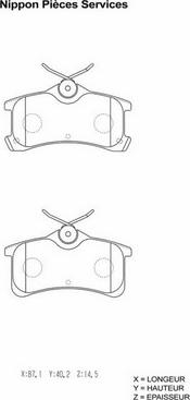 NPS T361A24 - Brake Pad Set, disc brake www.autospares.lv