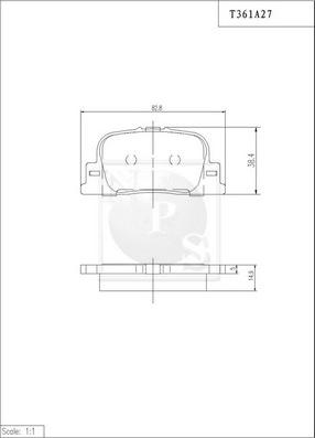 NPS T361A27 - Тормозные колодки, дисковые, комплект www.autospares.lv