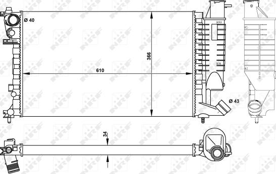 NRF 50425 - Radiators, Motora dzesēšanas sistēma www.autospares.lv