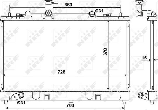 NRF 53383 - Radiators, Motora dzesēšanas sistēma www.autospares.lv