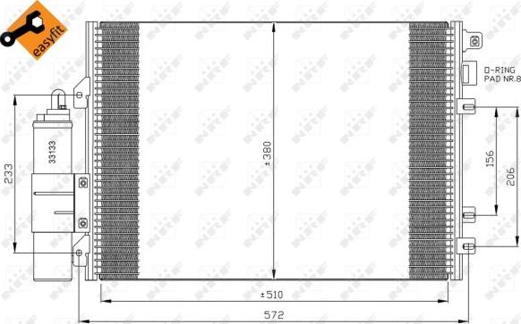 NRF 35967 - Kondensators, Gaisa kond. sistēma www.autospares.lv