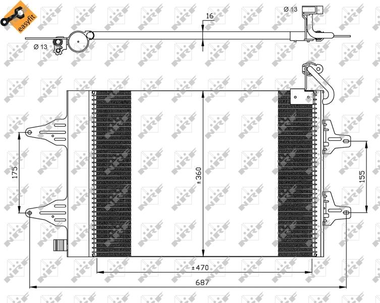 NRF 35480A - Kondensators, Gaisa kond. sistēma www.autospares.lv