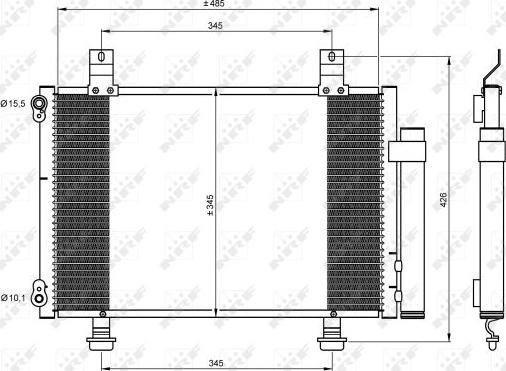 NRF 35645 - Kondensators, Gaisa kond. sistēma www.autospares.lv