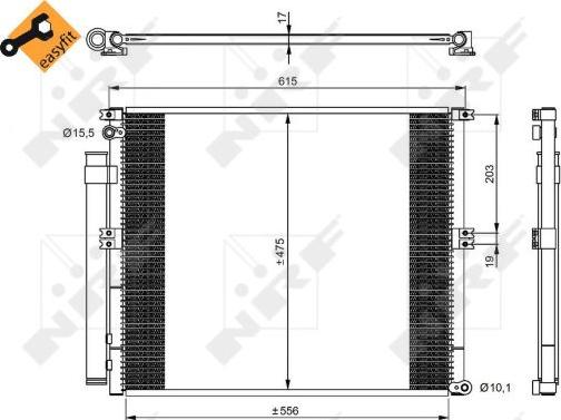 NRF 350050 - Kondensators, Gaisa kond. sistēma www.autospares.lv