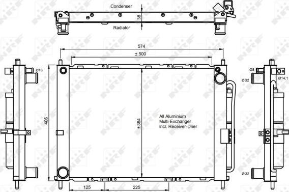 NRF 350068 - Kondensators, Gaisa kond. sistēma www.autospares.lv