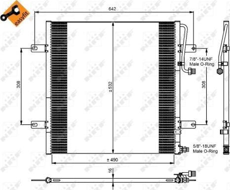 NRF 350084 - Kondensators, Gaisa kond. sistēma www.autospares.lv