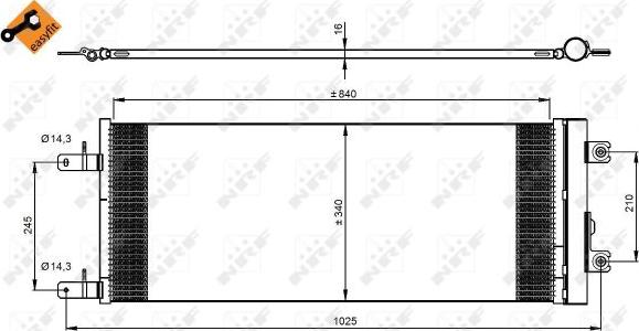 NRF 350085 - Kondensators, Gaisa kond. sistēma www.autospares.lv