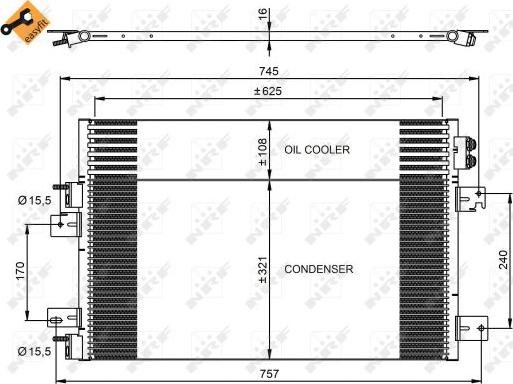 NRF 350031 - Kondensators, Gaisa kond. sistēma www.autospares.lv