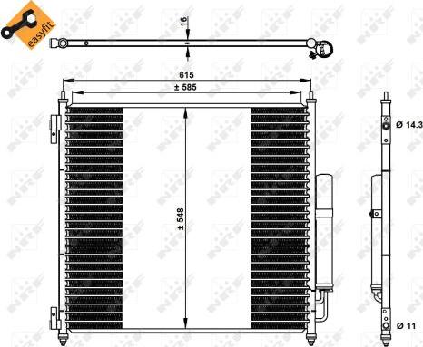 NRF 350336 - Kondensators, Gaisa kond. sistēma www.autospares.lv