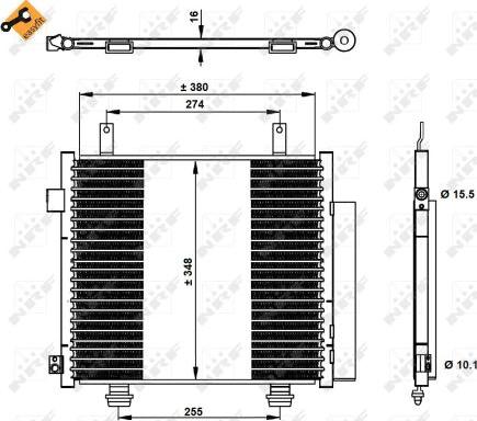 NRF 350337 - Kondensators, Gaisa kond. sistēma www.autospares.lv