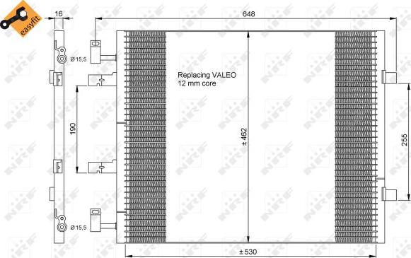 NRF 35845 - Kondensators, Gaisa kond. sistēma www.autospares.lv