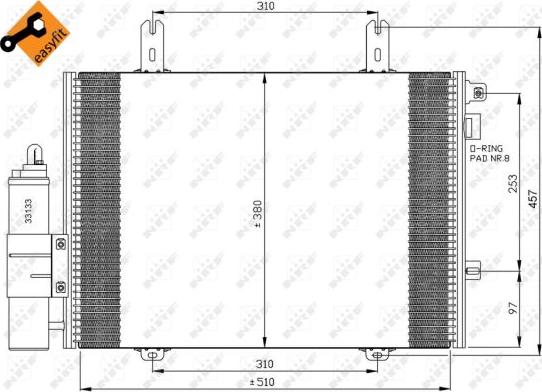 NRF 35353 - Kondensators, Gaisa kond. sistēma www.autospares.lv