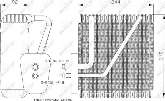 NRF 36045 - Iztvaikotājs, Gaisa kondicionēšanas sistēma www.autospares.lv