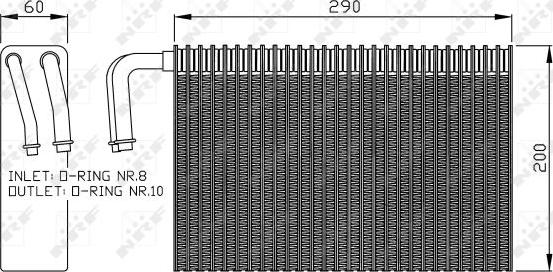 NRF 36146 - Iztvaikotājs, Gaisa kondicionēšanas sistēma www.autospares.lv