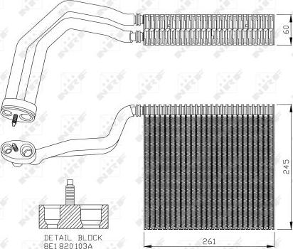 NRF 36138 - Iztvaikotājs, Gaisa kondicionēšanas sistēma www.autospares.lv