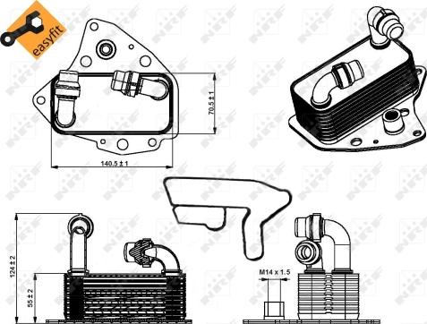 NRF 31343 - Eļļas radiators, Motoreļļa www.autospares.lv