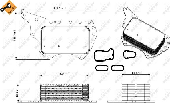 NRF 31337 - Eļļas radiators, Motoreļļa www.autospares.lv