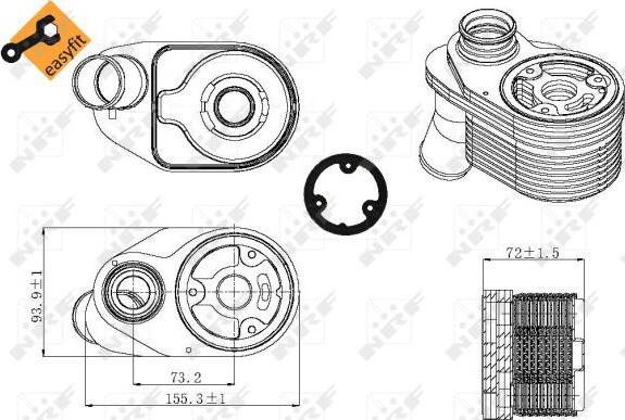 NRF 31325 - Eļļas radiators, Motoreļļa www.autospares.lv