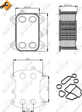 NRF 31263 - Eļļas radiators, Motoreļļa www.autospares.lv