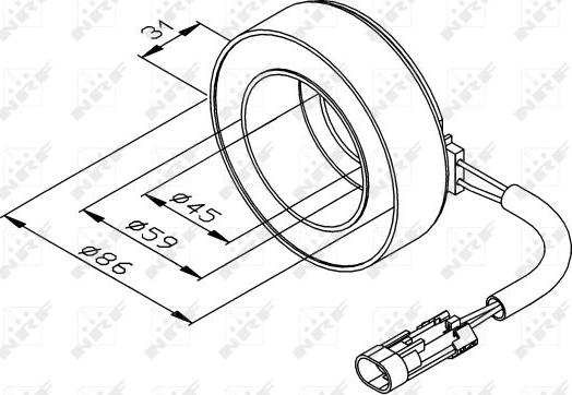 NRF 38475 - Spole, Elektromagnētiskais sajūgs-Kompresors www.autospares.lv