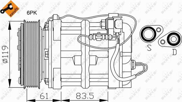 NRF 32108 - Kompresors, Gaisa kond. sistēma autospares.lv