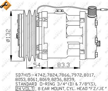 NRF 32769 - Kompresors, Gaisa kond. sistēma www.autospares.lv