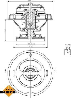 NRF 725068 - Termostats, Dzesēšanas šķidrums www.autospares.lv