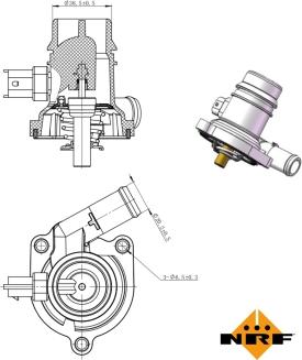 NRF 725025 - Termostats, Dzesēšanas šķidrums www.autospares.lv