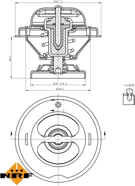 NRF 725074 - Termostats, Dzesēšanas šķidrums autospares.lv