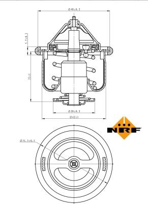 NRF 725190 - Термостат охлаждающей жидкости / корпус www.autospares.lv