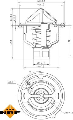 NRF 725142 - Termostats, Dzesēšanas šķidrums www.autospares.lv