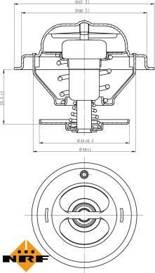 NRF 725185 - Термостат охлаждающей жидкости / корпус www.autospares.lv