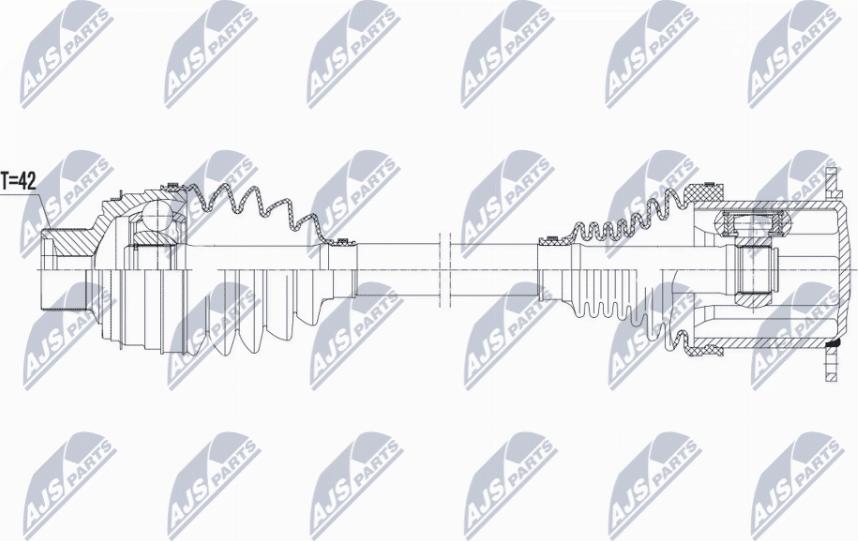 NTY NPW-AU-053 - Piedziņas vārpsta www.autospares.lv