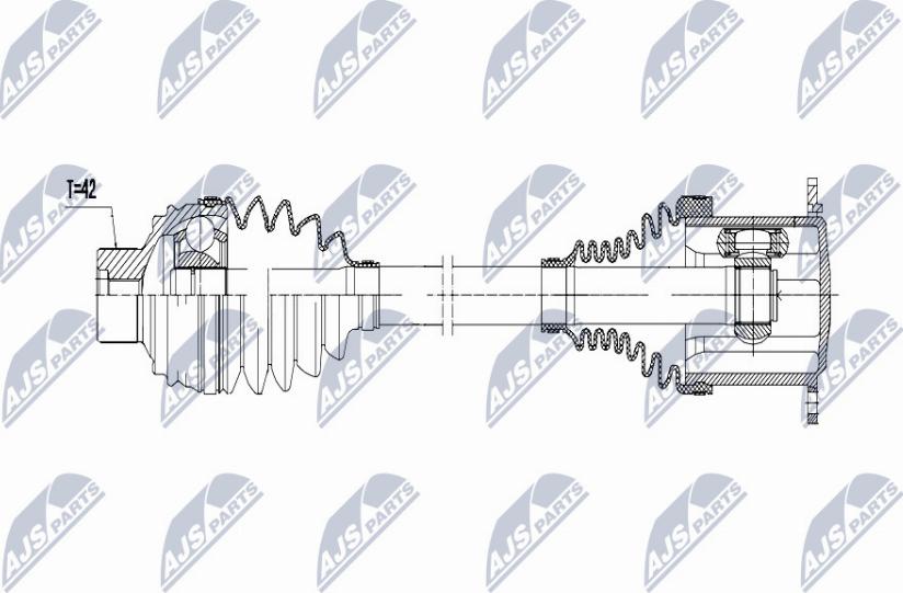 NTY NPW-AU-009 - Piedziņas vārpsta www.autospares.lv