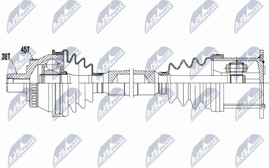 NTY NPW-AU-006 - Piedziņas vārpsta www.autospares.lv