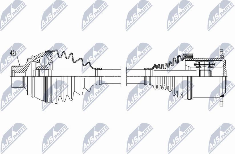 NTY NPW-AU-011 - Piedziņas vārpsta www.autospares.lv